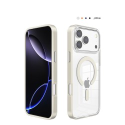 Funda iPhone 17 Pro Max Transparente con MagSafe y Borde de Color | Wephone Mayorista