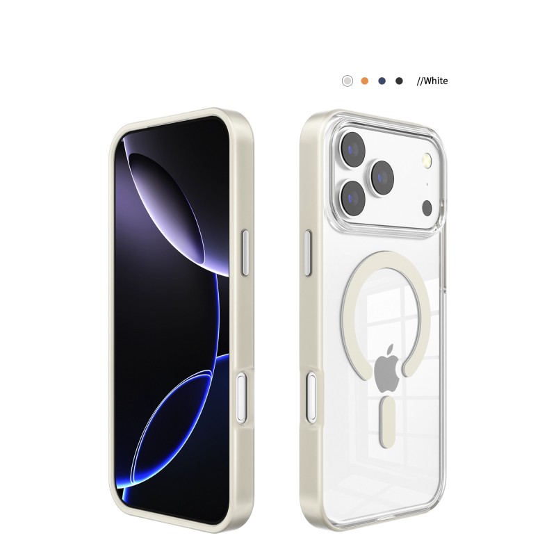 Funda iPhone 17 Pro Max Transparente con MagSafe y Borde de Color | Wephone Mayorista