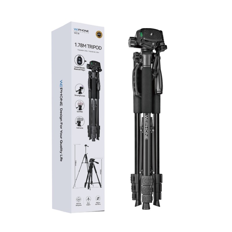 Trípode Wephone WC18 1.78m 360° con Control Bluetooth | Mayorista España