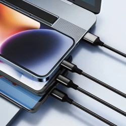 Cable 3-en-1 Wephone WD30 USB-A a Type-C Lightning Micro 3.4A | Mayorista