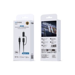 Cable 2-en-1 Wephone WD31 Type-C a Type-C + Lightning 60W | Mayorista