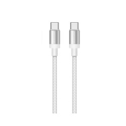 Cable USB-C a USB-C 60W Trenzado Blanco WePhone WD32 | Mayorista
