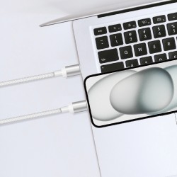 Cable USB-C a USB-C 60W Trenzado Blanco WePhone WD32 | Mayorista