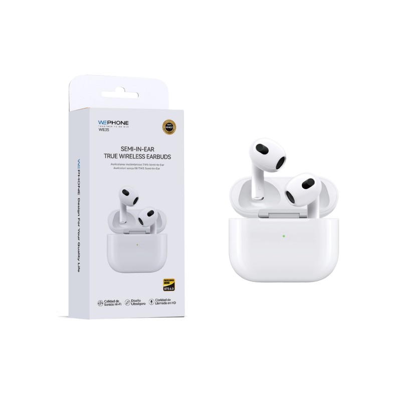Auriculares TWS Semi-In-Ear Compactos Hi-Fi Bluetooth 6.0 WE35 | Wephone Mayorista