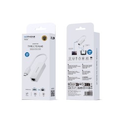 Wephone Adaptador USB-C a RJ45 100Mbps WePhone | Ethernet Estable WG19