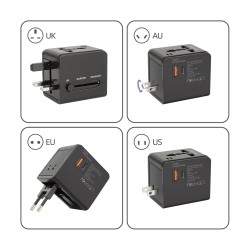 Adaptador de Viaje Universal 1440W con USB-A y Tipo C | WePhone WG11