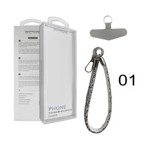 Correa de muñeca con diamantes para móvil con mosquetón | Wephone Mayorista