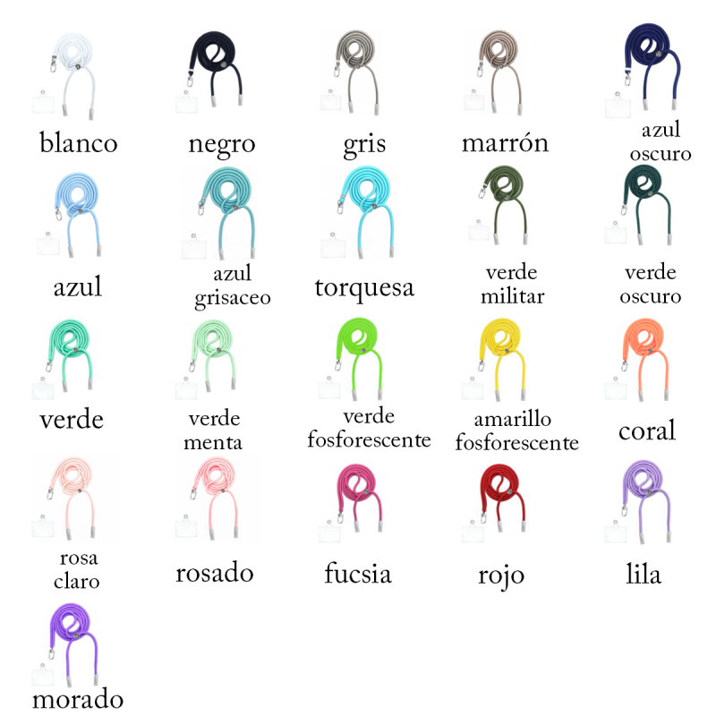 Cordón con adaptador de plástico universal para colgar el móvil