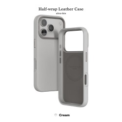 Funda de Cuero Magnética Aro Metálico MagSafe iPhone 17 Pro Max | Wephone Mayorista