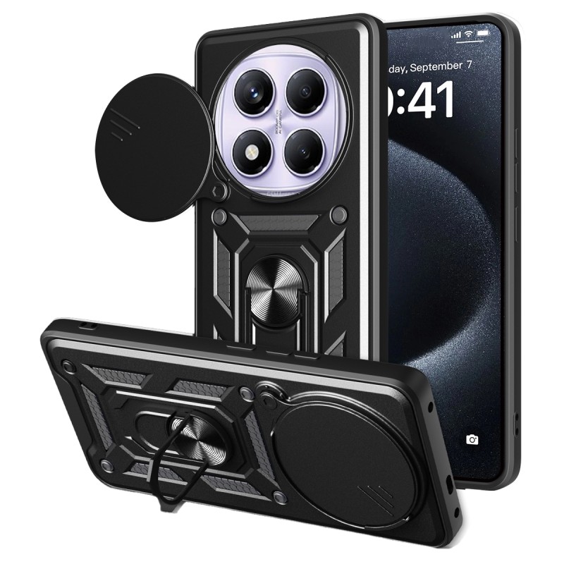 Funda Armadura con Tapa Deslizante Redmi Note 15 Pro Cámara y Anillo | Wephone Mayorista