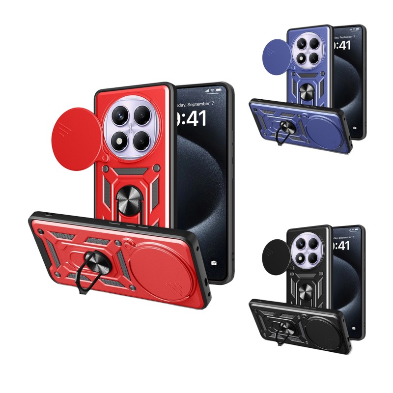Funda Armadura con Tapa Deslizante Redmi Note 15 Cámara y Anillo | Wephone Mayorista