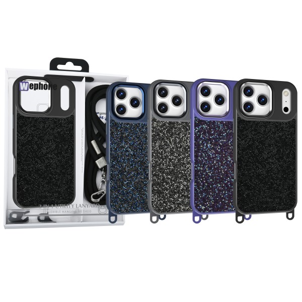 Funda de teléfono con cordón de lentejuelas brillantes para Iphone ...