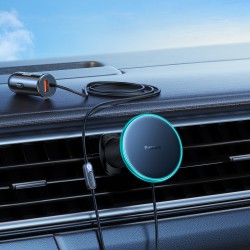 Baseus CW01 Soporte Magnético de Coche con Carga Inalámbrica · 15W Wireless + 25W USB-A · Original