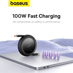 Baseus Free2Draw Mini 100W - Cable USB-c Retráctil PD - Alta Rotación