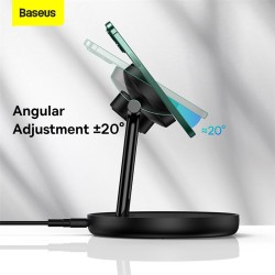 Cargador Inalámbrico Baseus 3 en 1 Magnético 15W | iPhone, Watch y Auriculares Qi