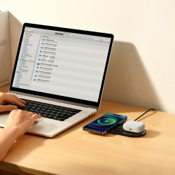 Baseus Cargador Inalámbrico Dual 20W con Pantalla LED | Wireless 2 en 1