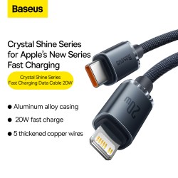 Baseus Crystal Shine Cable USB-C a Lightning 20W 1.2m | Carga Rápida Mayorista