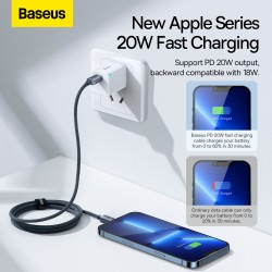 Baseus Crystal Shine Cable USB-C a Lightning 20W 1.2m | Carga Rápida Mayorista