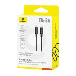 Baseus Silky Series – Cable USB-C a USB-C PD 100W  | 2m (Carga Rápida)