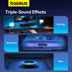Baseus AeQur DS10 Barra de Sonido Gaming con RGB 7 Colores | BT 5.3 + USB + AUX