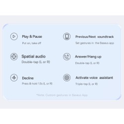 Baseus AirGo 1 Ring Open-Ear TWS BT 5.3 Negro | Wephone Mayorista