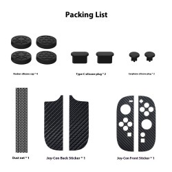 Kit de Protectores de Fibra de Carbono para Nintendo Switch 2 con Tapones y Stick Caps