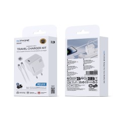 Cargador rápido Wephone WA05 20W GaN USB-C PD con cable C–C | Mayorista de accesorios móviles en España