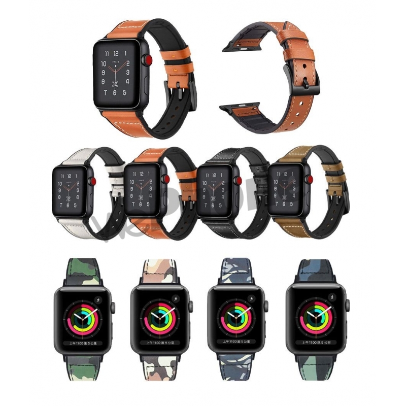 Apple Watch 38MM Correa de camuflaje de cuero